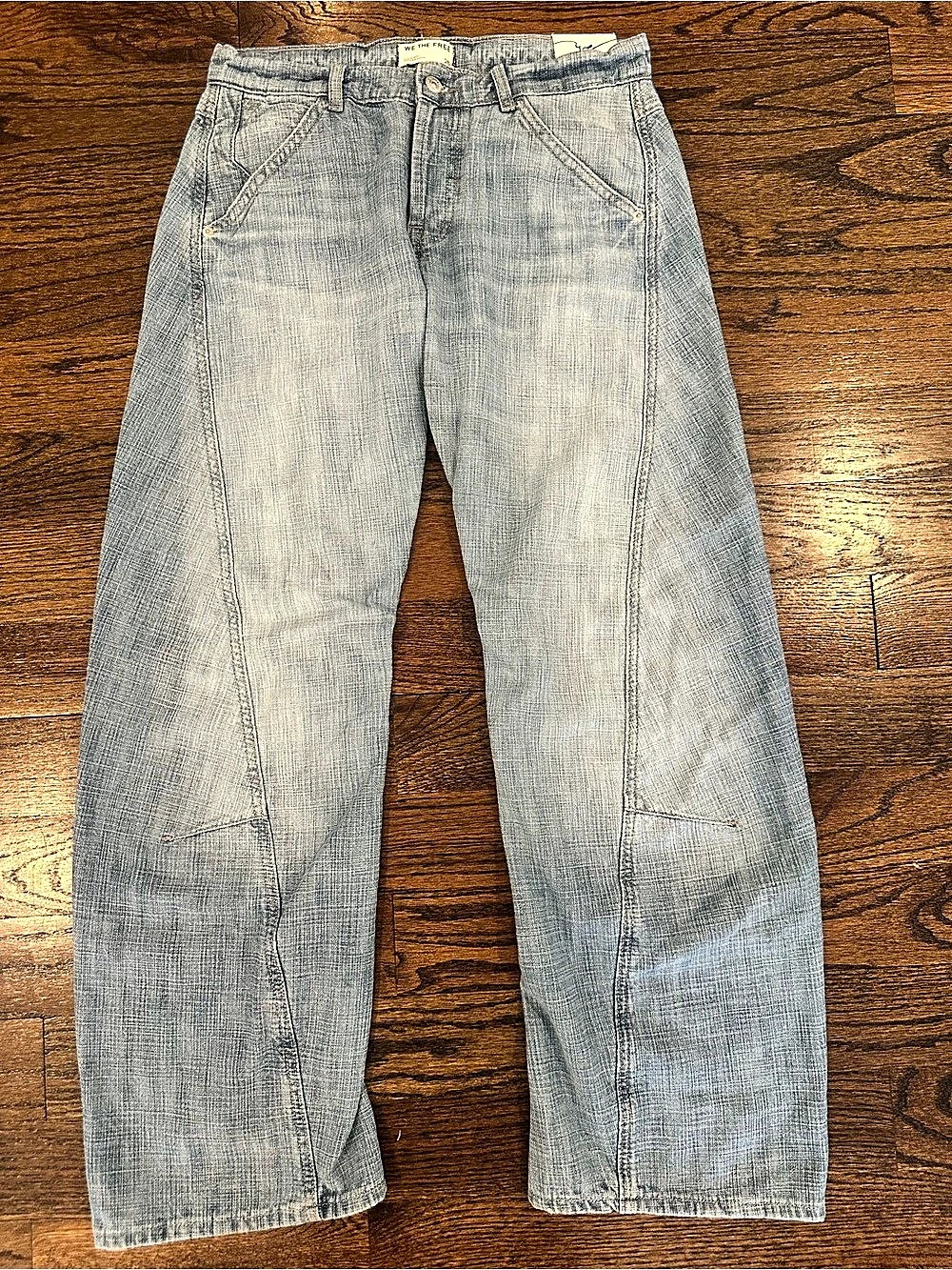 We The Free Highland Low Rise Bowed Jean Jeans Waist 26 Blue